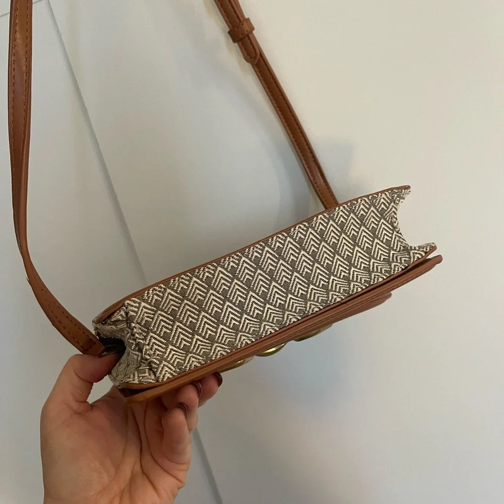 Zara Tweed Buckle mini crossbody Bag